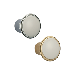 Knop metaal en porselein