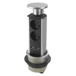 Inbouwstopcontact met USB A diameter 80