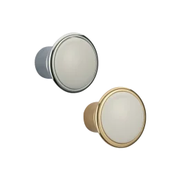 Knop metaal en porselein