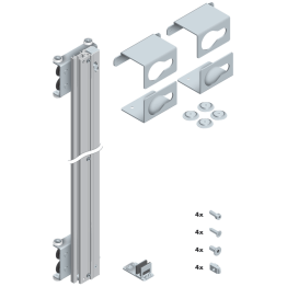 Set voor 1 glazen deur PS66