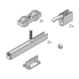 Set Junior 80/B voor 1 deur (mod.) korte schroef
