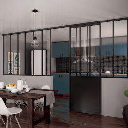 Schuifdeur glasstructuur interieur enkel