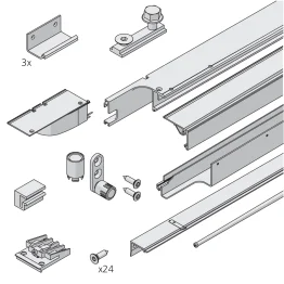 Rails voor 3 houten deuren Folding Concepta III 20/25 kg