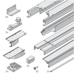 Rails voor 4 houten deuren Folding Concepta III 20/25 kg