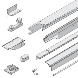 Rails voor 2 houten deuren Folding Concepta III 20/25 kg