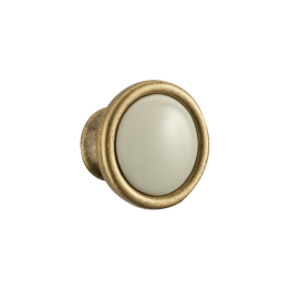 Knop porselein gebronsd